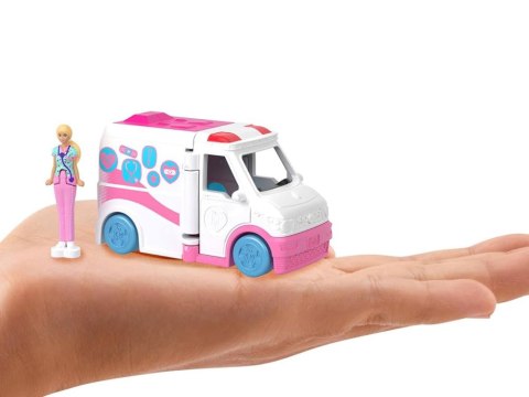 Mattel Mini Barbie Land Lalka lekarka + autko karetka pogotowia ZA6038 D