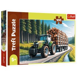 Puzzle 100 - Ciągnik leśny Trefl 16493