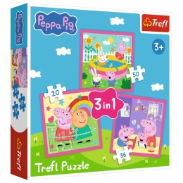 Puzzle 3w1 - Peppa i przyjaciele - Peppa Pig Trefl 34873