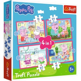 Puzzle 4w1 (12,15,20,24) - Peppa uwielbia przygody Trefl 34672