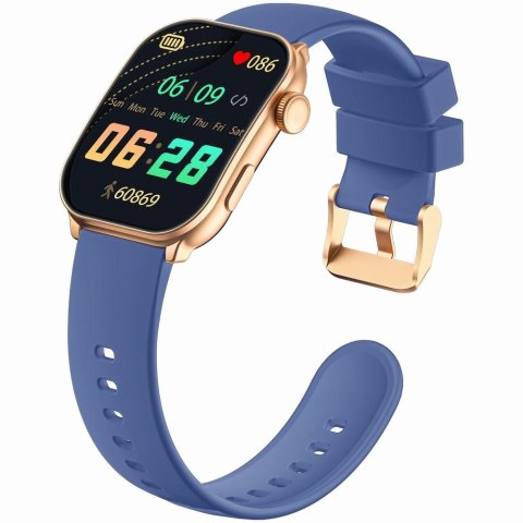 Smartwatch Damski GRAVITY GT28-8 Pasek + Bransoleta Różowe złoto Granatowy