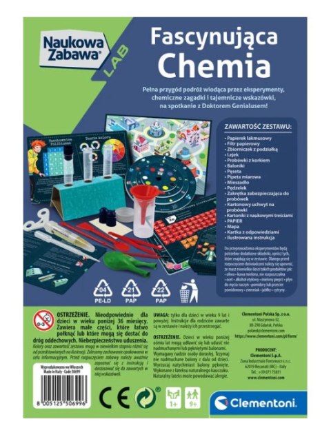 Naukowa Zabawa Zestaw Doświadczeń Eksperymenty Fascynująca Chemia Język Polski Clementoni 50699