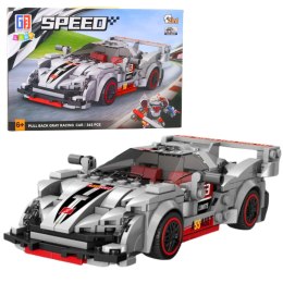 Klocki Konstrukcyjne Auto Sportowe Robot 2w1 Szary 363 el.