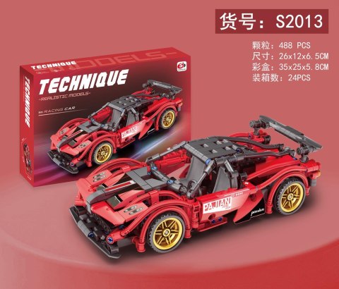 Klocki Auto Sportowe Czerwone 482el.