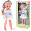 Lovely Girl Lalka z blond warkoczem w białej sukience 33cm ZA5850