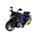 Motocykl Do Składania Skręcania Metal 1:14 DIY Niebieski