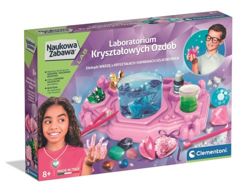 Naukowa Zabawa Laboratorium Kryształowych Ozdób Biżuteria Kamienie Szlachetne Język Polski Clementoni 50398