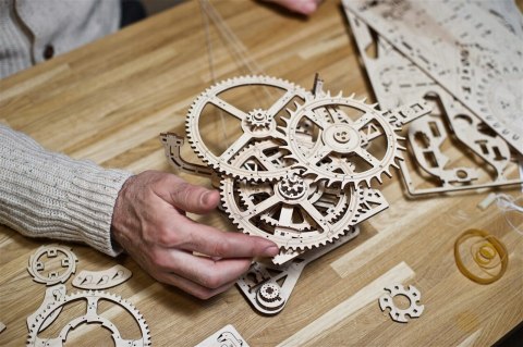 AERO CLOCK DREWNIANY ZEGAR ŚCIENNY Z WAHADŁEM DZIAŁAJĄCY DO ZŁOŻENIA PUZZLE