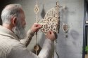 AERO CLOCK DREWNIANY ZEGAR ŚCIENNY Z WAHADŁEM DZIAŁAJĄCY DO ZŁOŻENIA PUZZLE