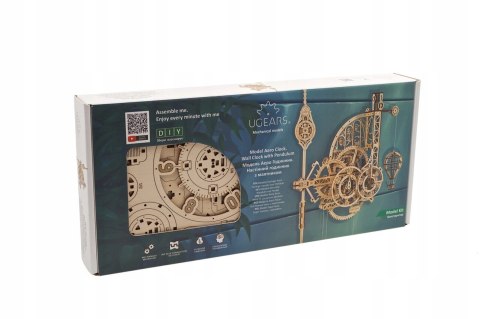 AERO CLOCK DREWNIANY ZEGAR ŚCIENNY Z WAHADŁEM DZIAŁAJĄCY DO ZŁOŻENIA PUZZLE
