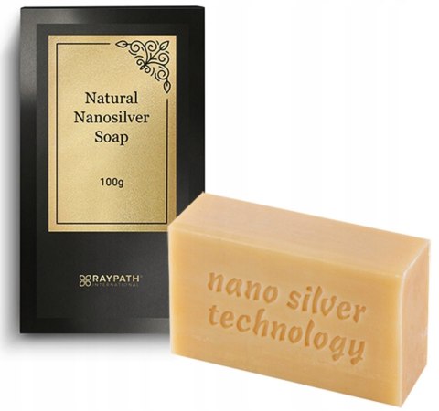 Szare mydło z NanoSrebrem Raypath 100g Naturalne Antybakteryjne