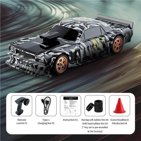 Autko R/C do Driftu 1:43 Zielone + Akcesoria
