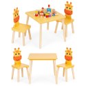 Zestaw mebli dla dzieci stolik + 2 krzesła żyrafa ECOTOYS