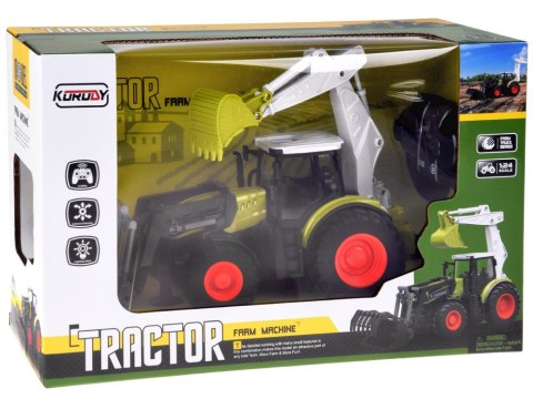 Zdalnie sterowany traktor Koparko-ładowarka spychacz na pilota RC0718