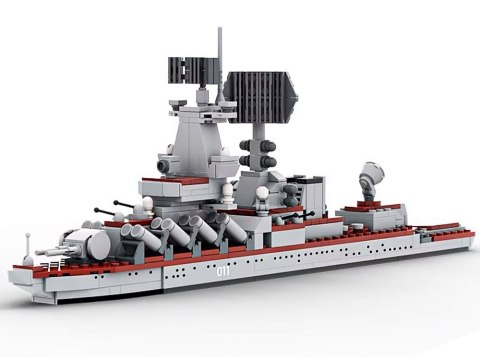 Klocki techniczne Statek Okręt Wojskowy krążownik Varyag 396 ele ZA5674
