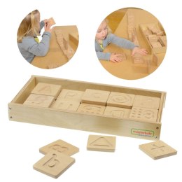 MASTERKIDZ Zabawka Sensoryczna Rozpoznaj Dotykiem Literki Cyfry Kształty Montessori