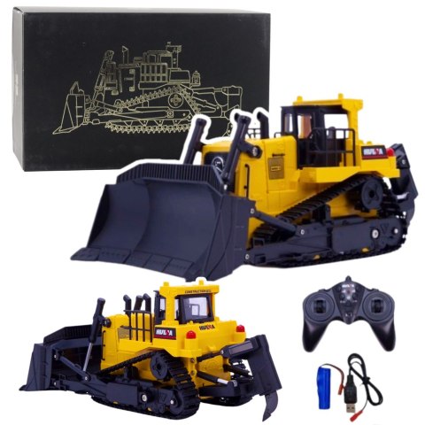 Spychacz Buldożer Koparka Huina Metalowy Model Budowlany 1:50