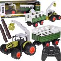 Sterowany Traktor na pilota z przyczepą i chwytakiem bale drewna RC0719