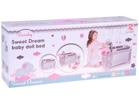 Zestaw dla Lalek 2w1 Łóżeczko i Krzesełko do karmienia Sweet Dream ZA5918