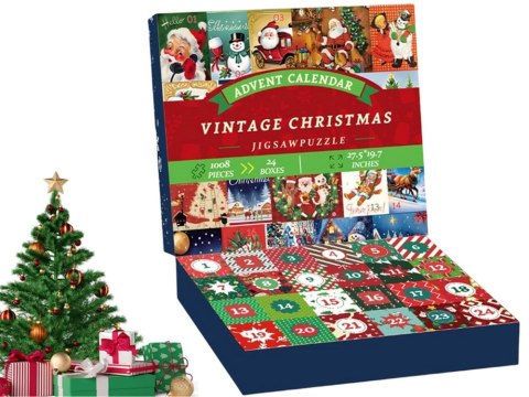 Kalendarz adwentowy PUZZLE - 24 świąteczne układanki w stylu VINTAGE ZA5885