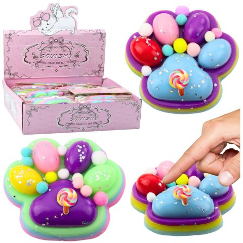 Gniotek Kocia Łapka Zabawka Antystresowa Sensoryczna Squishy XXL Fioletowa Zielona