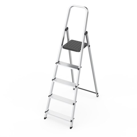 Drabina aluminiowa jednostronna 5 stopni składana z podestem 150 kg ModernHome