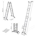 Drabina aluminiowa wielofunkcyjna 4x3 przegubowa składana 150 kg ModernHome