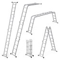 Drabina aluminiowa wielofunkcyjna 4x4 przegubowa składana 150 kg ModernHome