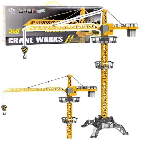 Dźwig Żuraw Zdalnie Sterowany RC Światła LED Obrót 360° 1:36 120 cm