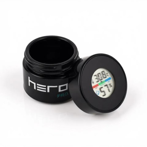 Szklany pojemnik bezzapachowy z higrometrem HERO PRO - 50 ml