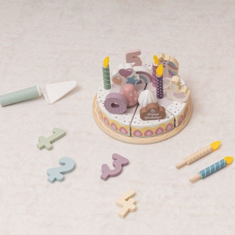 TOOKY TOY Drewniany Tort Urodzinowy Krajalny Na Rzepy