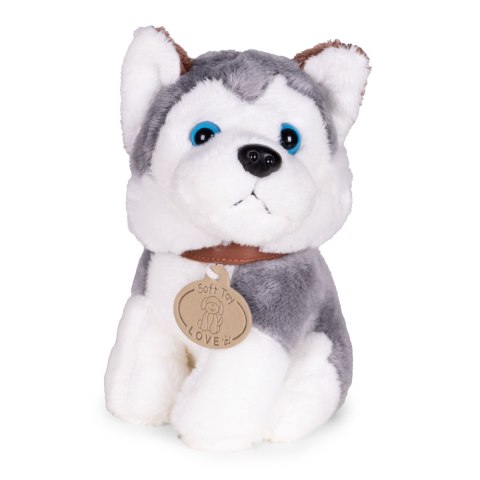 Pluszowy piesek w torebce husky maskotka dla dziecka + szczotka do pielęgnacji