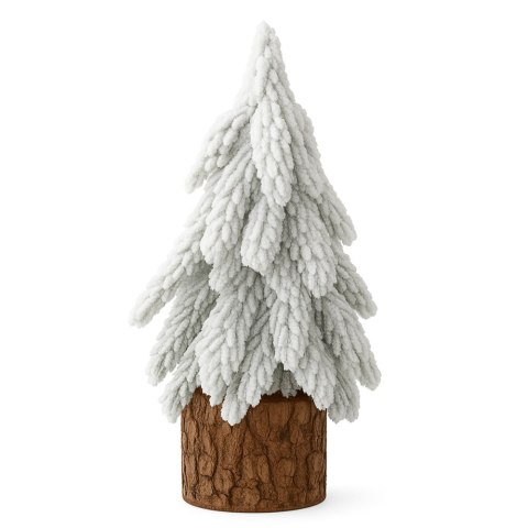 Choinka Ozdobna Dekoracyjna Sztuczna Na Pniu Pokryta Śniegiem 30 x 10 cm