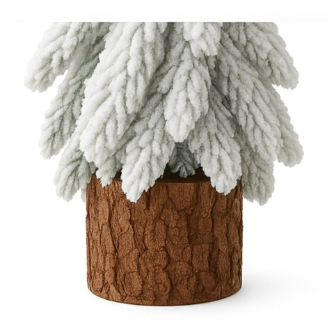 Choinka Ozdobna Dekoracyjna Sztuczna Na Pniu Pokryta Śniegiem 30 x 10 cm