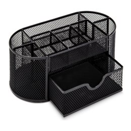 Pojemnik Organizer Na Przybory Biurowe Metalowy Czarny