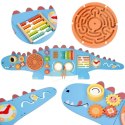 WOOPIE GREEN Drewniana Ścienna Tablica Manipulacyjna Dinozaur Montessori FSC