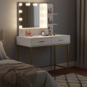 Duża toaletka kosmetyczna z lustrem i oświetleniem LED 3 barwy półki szuflady ModernHome