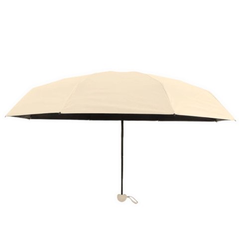 Parasolka Kieszonkowa Składana z Ochroną UV UPF 50+ Etui Beżowa 90 cm