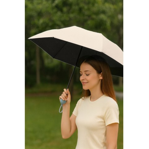 Parasolka Kieszonkowa Składana z Ochroną UV UPF 50+ Etui Beżowa 90 cm