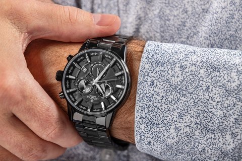 Zegarek Męski Giewont Chronograph Sapphire Czarny GW4580-B1