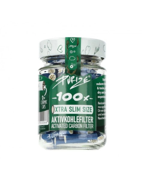 Filtry węglowe Purize XTRA Slim Blue - śr. 6 mm - 100 szt.