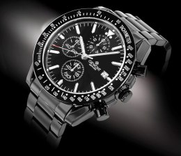 Zegarek Męski Giewont Chronograph Sapphire Czarny GW8720-B1