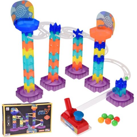Kolorowy Tor kulkowy Marble Run DIY z wyrzutnią 58-ele ZA5979