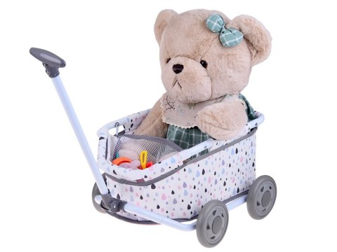 Wózek z rączką dla Lalek Misiów- Uroczy Wagonik do Ciągnięcia ZA5919