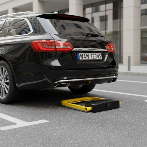 Blokada parkingowa składana zapora 35 cm na klucz zdalnie sterowana system alarmowy