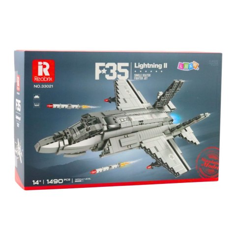 Klocki konstrukcyjne Samolot Myśliwski F-35 Lightning II Szary 1490 el.