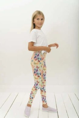 Długie Legginsy Dziecięce - Motyle 116-122 cm