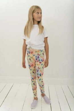 Długie Legginsy Dziecięce - Motyle 122-128 cm