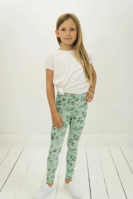 Długie Legginsy Dziecięce - Zielone Miętowe 104-110 cm