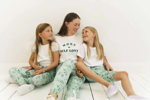 Długie Legginsy Dziecięce - Zielone Miętowe 104-110 cm